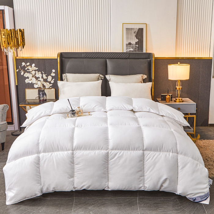 91家纺网 家纺一手货源 找家纺 招财星2店仓储 2025新款秋冬直播带货被子斜纹防羽布冬被春秋被被羽丝棉被 白色