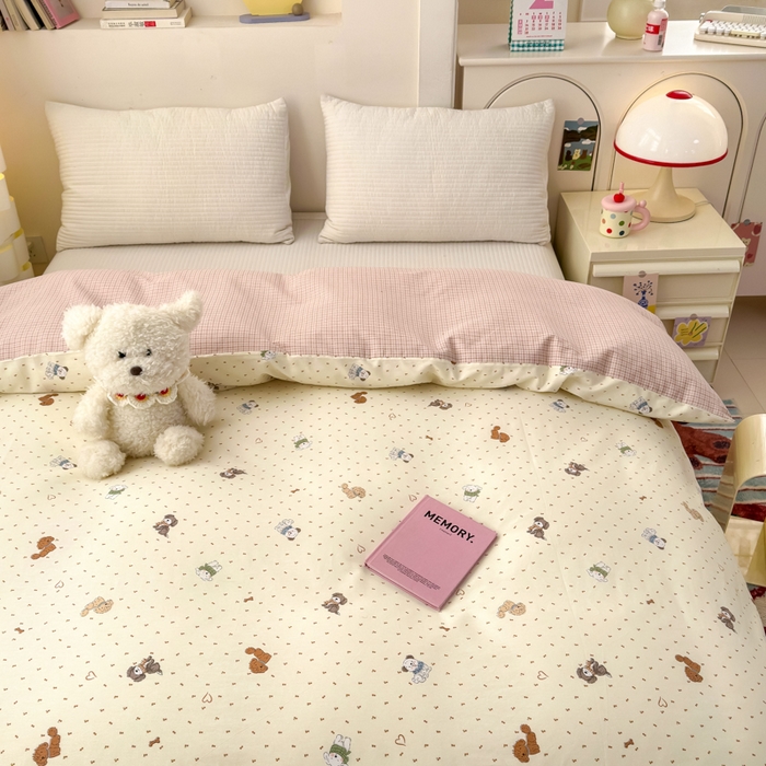 91家纺网 家纺一手货源 找家纺 清雅福 2025新款13070全棉小清新单被套 汪达轮