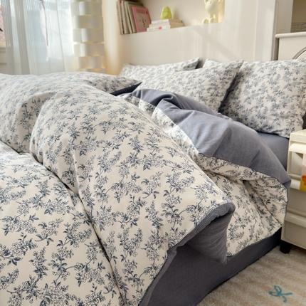 91家纺网 家纺一手货源 找家纺 （总）清雅福 2025新款13070全棉小清新四件套