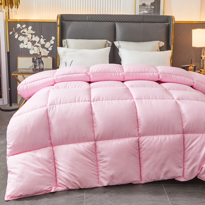 91家纺网 家纺一手货源 找家纺 招财星2店仓储 2025新款秋冬直播带货被子斜纹防羽布冬被春秋被被羽丝棉被 公主粉