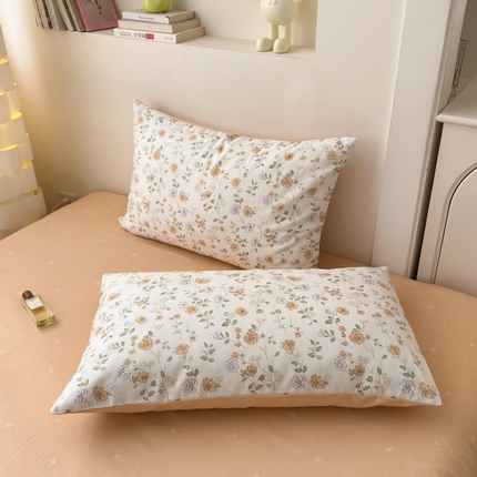 91家纺网 家纺一手货源 找家纺 清雅福 2025新款13070全棉小清新单枕套 芬芳满座