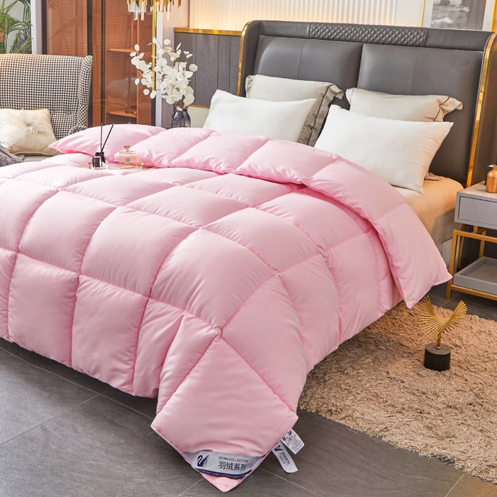 91家纺网 家纺一手货源 找家纺 招财星2店仓储 2025新款秋冬直播带货被子斜纹防羽布冬被春秋被被羽丝棉被 公主粉