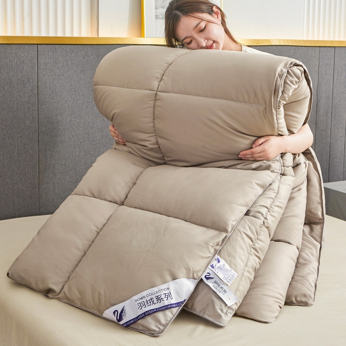 91家纺网 家纺一手货源 找家纺 招财星2店仓储 2025新款被子斜纹防羽布冬被春秋被被羽丝棉被 星辰灰