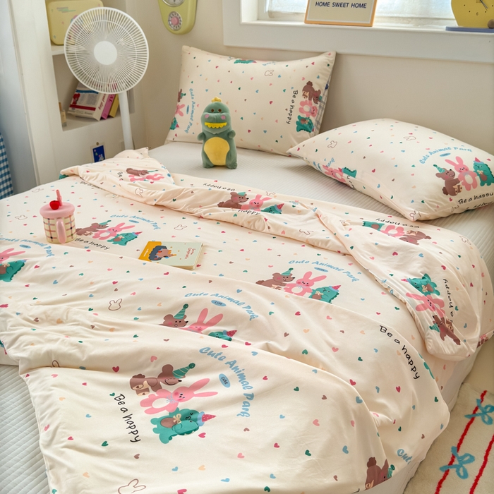 91家纺网 家纺一手货源 找家纺 木堇家居 25年春夏卡通小清新针织棉10%大豆夏被（长期款） 小伙伴