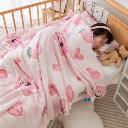 心卓婴童馆 2025新款A类针织棉被芯—儿童图 爱心小熊