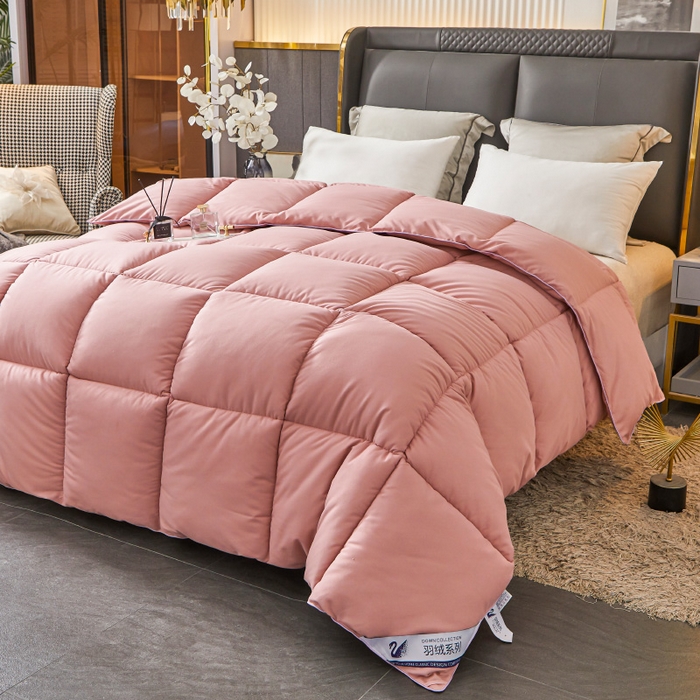 91家纺网 家纺一手货源 找家纺 招财星2店仓储 2025新款被子斜纹防羽布冬被春秋被被羽丝棉被 豆沙色