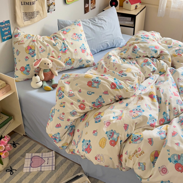 91家纺网 家纺一手货源 找家纺 水墨江南 2025新款超柔水洗棉系列四件套 多宝鱼