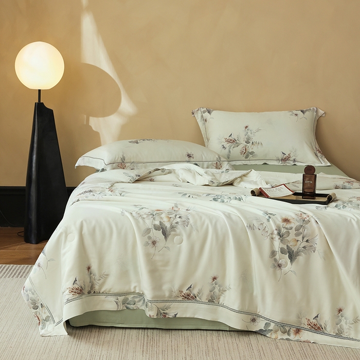 91家纺网 家纺一手货源 找家纺 娇逸家居 2025新款40s天丝莫代尔镂空款夏凉被 兰亭序