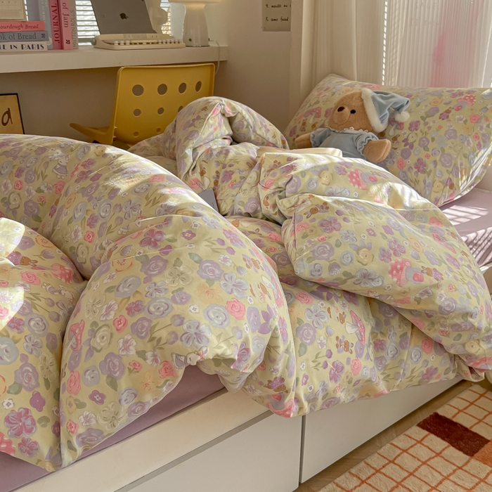 91家纺网 家纺一手货源 找家纺 韩巢家纺 2025新款超柔水洗棉学生宿舍寝室被套床单三件套 兔漫画报