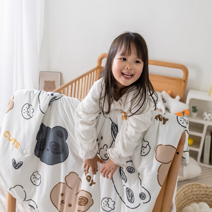 91家纺网 家纺一手货源 找家纺 心卓婴童馆 2025新款A类针织棉被芯—儿童图 大熊猫