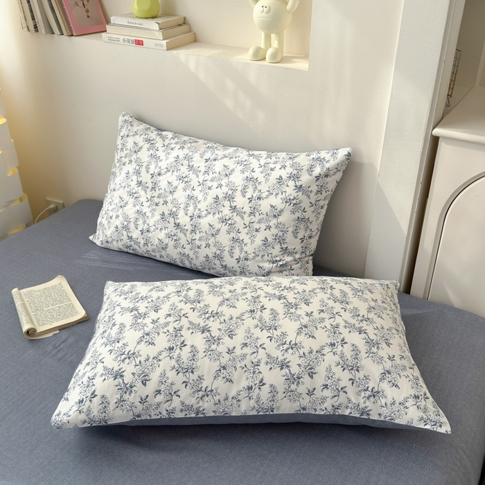 91家纺网 家纺一手货源 找家纺 清雅福 2025新款13070全棉小清新单枕套 小墨兰