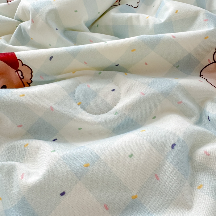 91家纺网 家纺一手货源 找家纺 木堇家居 25年春夏卡通小清新针织棉10%大豆夏被（长期款） 萌萌犬熊