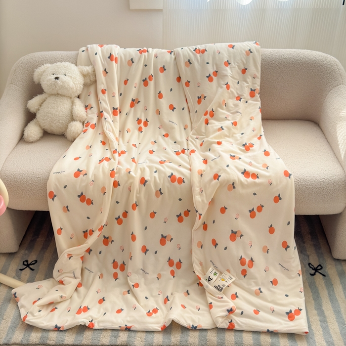 91家纺网 家纺一手货源 找家纺 木堇家居 25年春夏卡通小清新针织棉10%大豆夏被（长期款） 小桔子