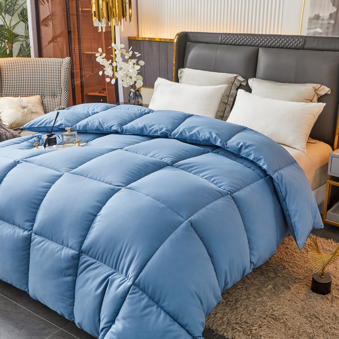 91家纺网 家纺一手货源 找家纺 招财星2店仓储 2025新款被子斜纹防羽布冬被春秋被被羽丝棉被 宾利蓝