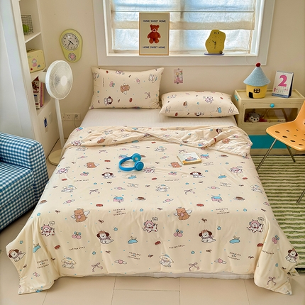 91家纺网 家纺一手货源 找家纺 （总）木堇家居 25年春夏卡通小清新针织棉10%大豆夏被（长期款）