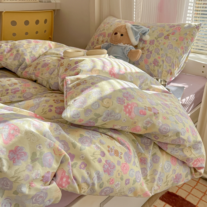 91家纺网 家纺一手货源 找家纺 韩巢家纺 2025新款超柔水洗棉学生宿舍寝室被套床单三件套 兔漫画报