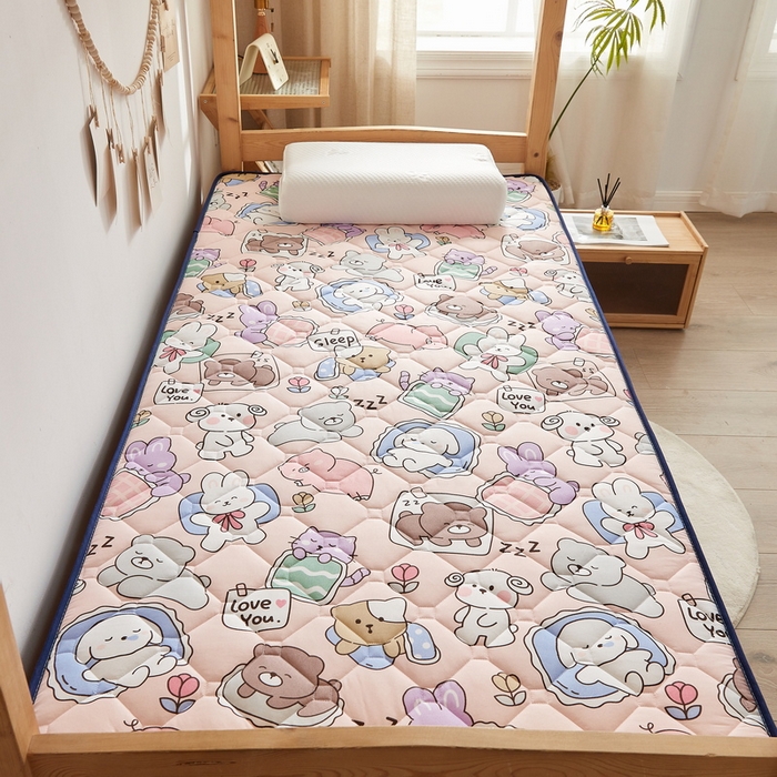 91家纺网 家纺一手货源 找家纺 （总）招财狼家纺 2025新款磨毛彩虹绵印花记忆海绵床垫-学生立体款