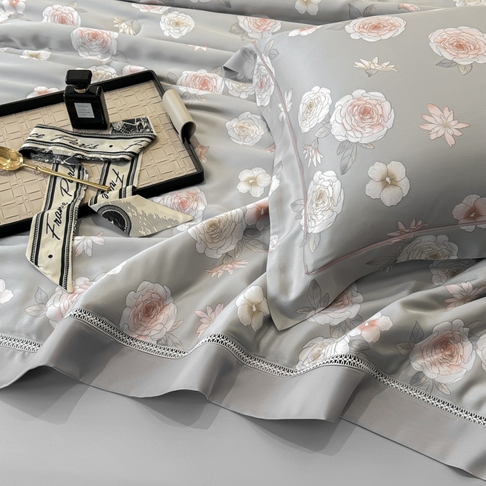 91家纺网 家纺一手货源 找家纺 娇逸家居 2025新款40s天丝莫代尔镂空款夏凉被 千颂-灰