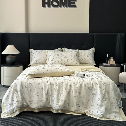 91家纺网 家纺一手货源 找家纺 （总）迷尚家居 2025新款夏被100%莱赛尔数码印花夏被四件套50支天丝夏被
