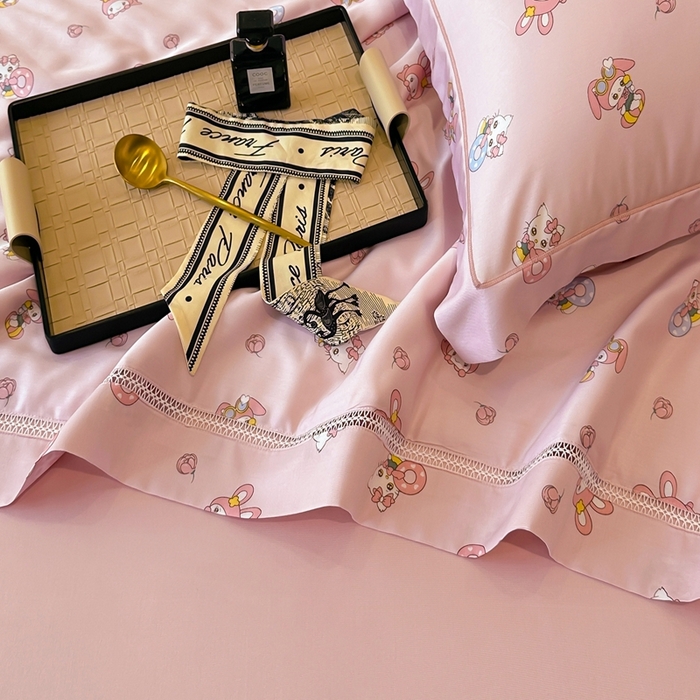 91家纺网 家纺一手货源 找家纺 娇逸家居 2025新款40s天丝莫代尔镂空款夏凉被 朵西 粉