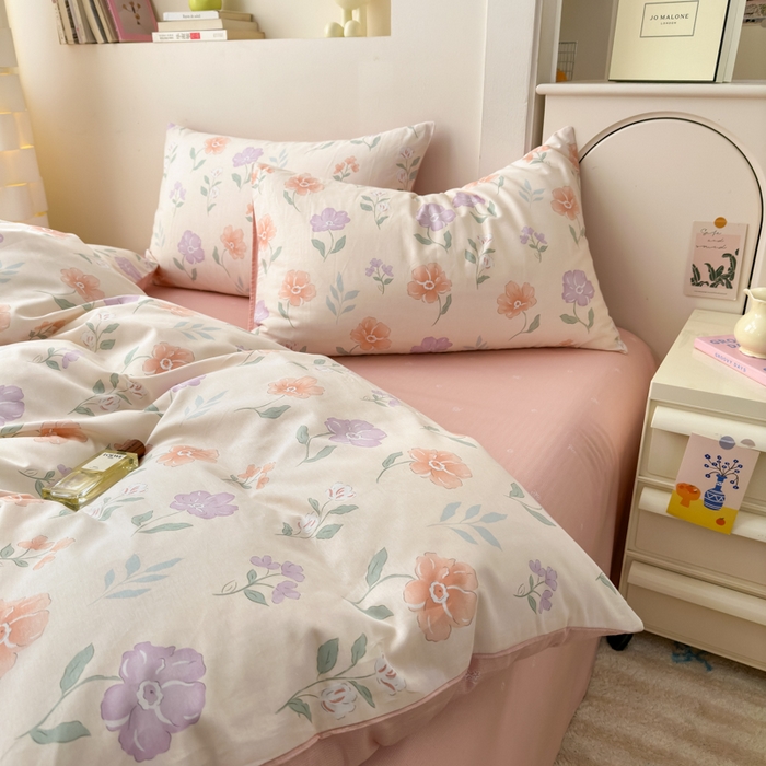 91家纺网 家纺一手货源 找家纺 清雅福 2025新款13070全棉小清新单枕套 薄荷冬季·玉