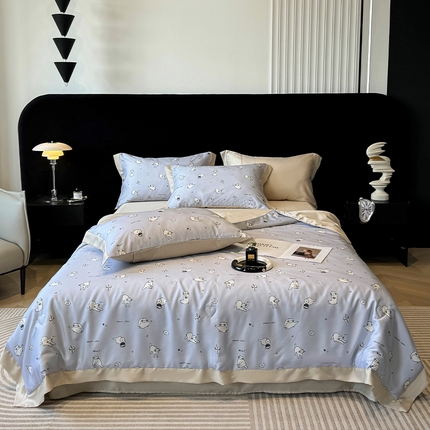 91家纺网 家纺一手货源 找家纺 （总）迷尚家居 2025新款夏被100%莱赛尔数码印花夏被四件套50支天丝夏被