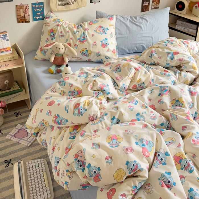 91家纺网 家纺一手货源 找家纺 水墨江南 2025新款超柔水洗棉系列四件套 多宝鱼