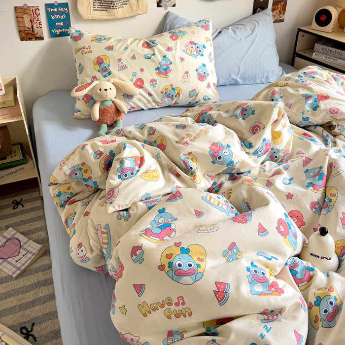 91家纺网 家纺一手货源 找家纺 水墨江南 2025新款超柔水洗棉系列四件套 多宝鱼