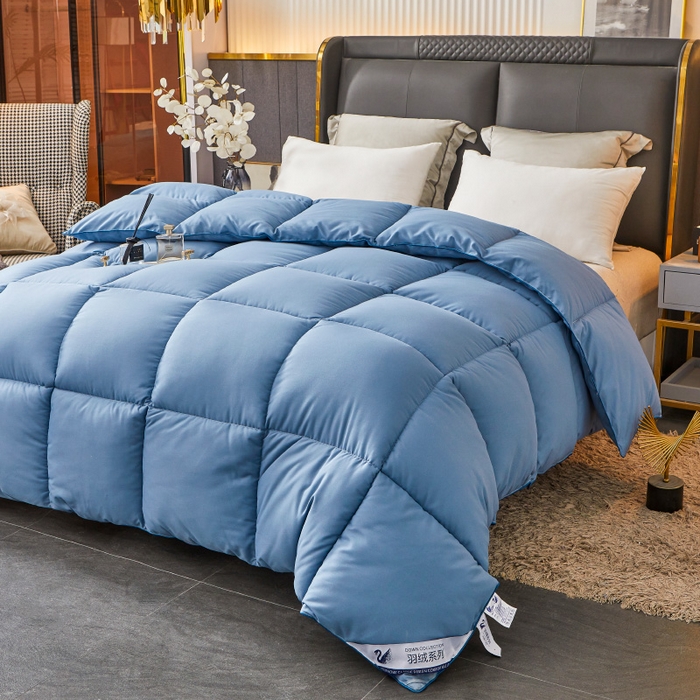 91家纺网 家纺一手货源 找家纺 招财星2店仓储 2025新款被子斜纹防羽布冬被春秋被被羽丝棉被 宾利蓝