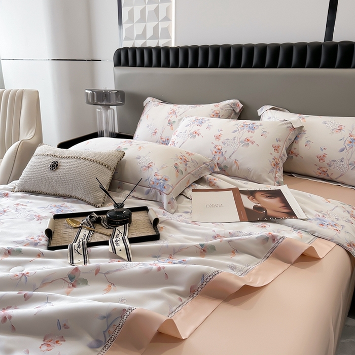 91家纺网 家纺一手货源 找家纺 娇逸家居 2025新款40s天丝莫代尔镂空款夏凉被 芬妮-米