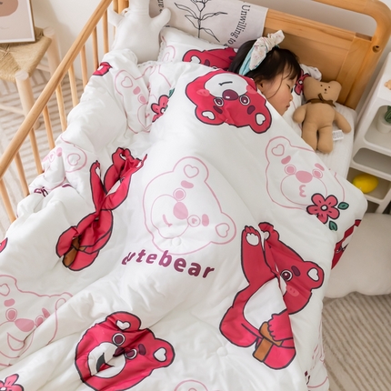 心卓婴童馆 2025新款A类针织棉被芯—儿童图 花朵熊