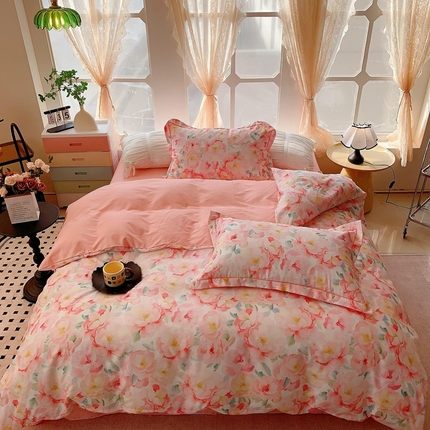 91家纺网 家纺一手货源 找家纺 （总）2025新款亲肤舒适小清新全棉四件套