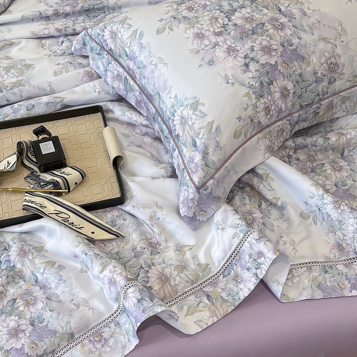 91家纺网 家纺一手货源 找家纺 娇逸家居 2025新款40s天丝莫代尔镂空款夏凉被 伯利兹-紫