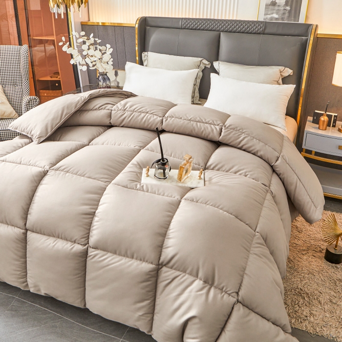 91家纺网 家纺一手货源 找家纺 招财星2店仓储 2025新款被子斜纹防羽布冬被春秋被被羽丝棉被 星辰灰