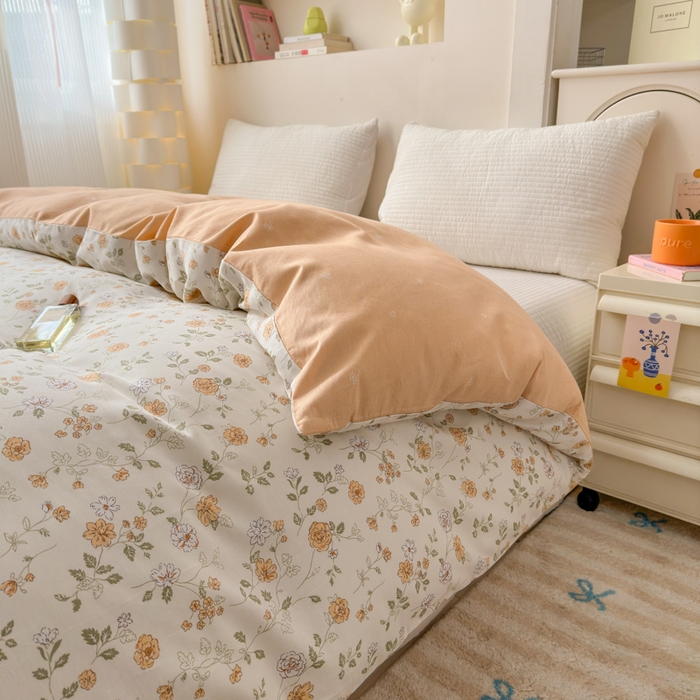 91家纺网 家纺一手货源 找家纺 清雅福 2025新款13070全棉小清新单被套 芬芳满座