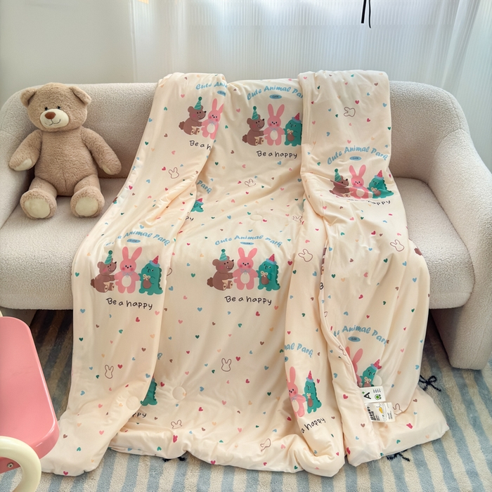 91家纺网 家纺一手货源 找家纺 木堇家居 25年春夏卡通小清新针织棉10%大豆夏被（长期款） 小伙伴