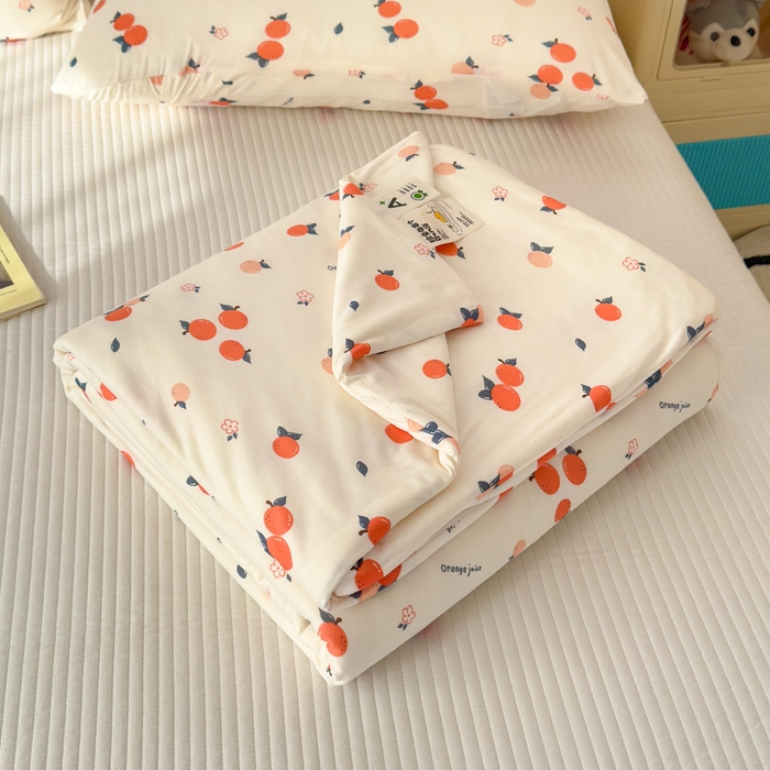 91家纺网 家纺一手货源 找家纺 木堇家居 25年春夏卡通小清新针织棉10%大豆夏被（长期款） 小桔子