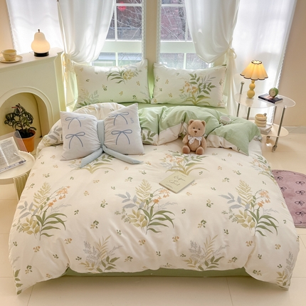 91家纺网 家纺一手货源 找家纺 （总）Sweet dreams甜梦 2025新款全棉印花卡通小清新四件套