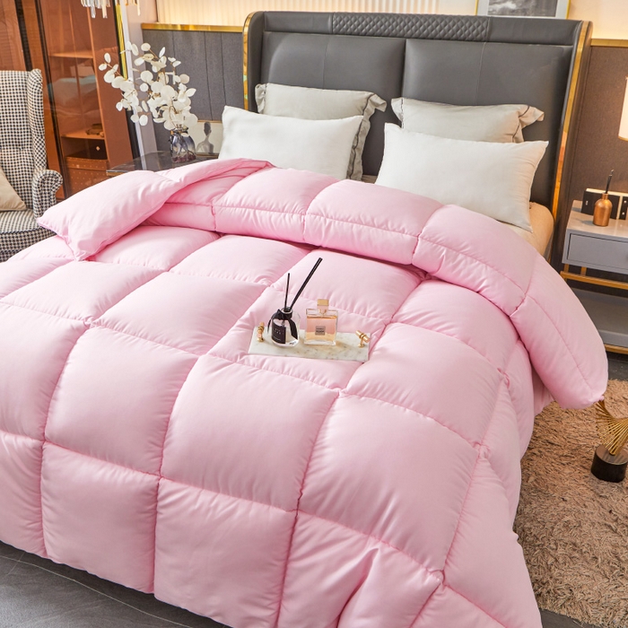 91家纺网 家纺一手货源 找家纺 招财星2店仓储 2025新款秋冬直播带货被子斜纹防羽布冬被春秋被被羽丝棉被 公主粉