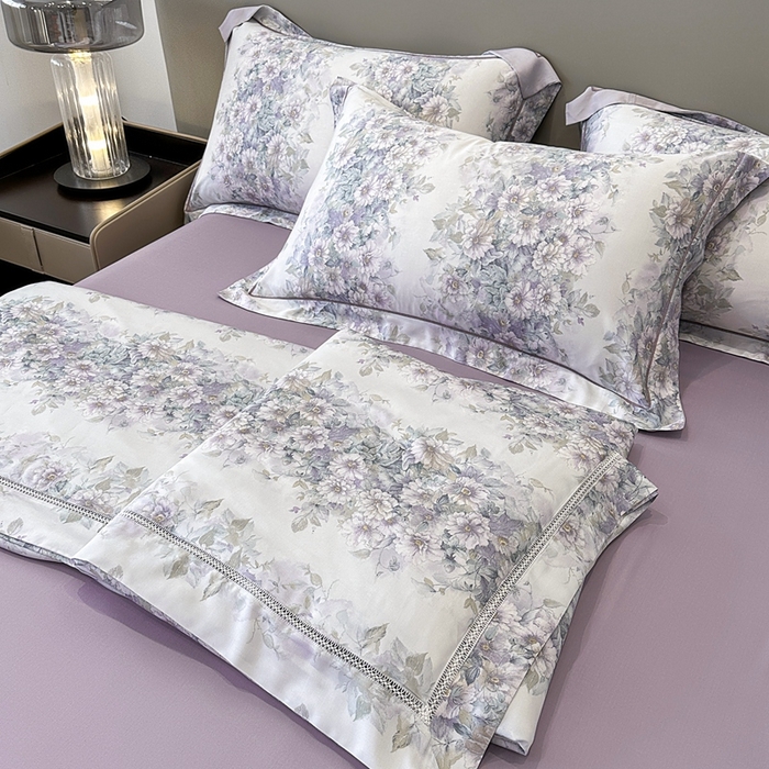 91家纺网 家纺一手货源 找家纺 娇逸家居 2025新款40s天丝莫代尔镂空款夏凉被 伯利兹-紫