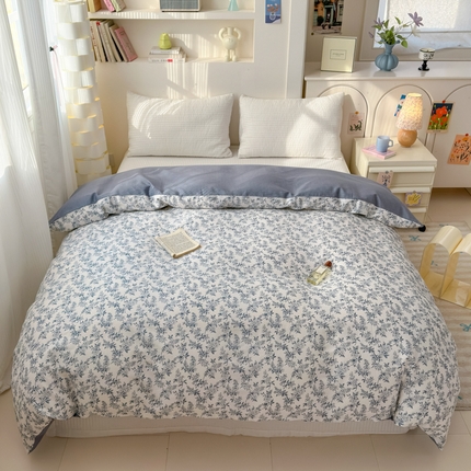 清雅福 2025新款13070全棉小清新单被套 小墨兰