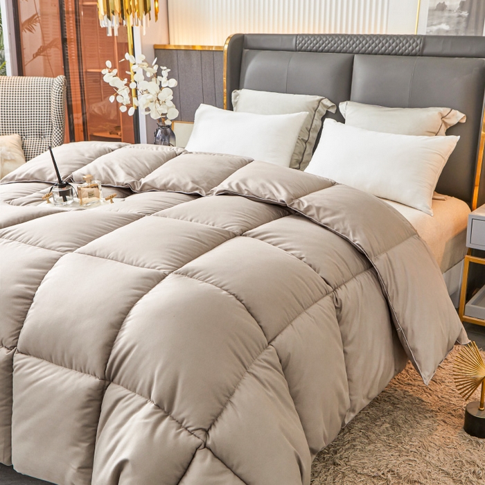 91家纺网 家纺一手货源 找家纺 招财星2店仓储 2025新款被子斜纹防羽布冬被春秋被被羽丝棉被 星辰灰