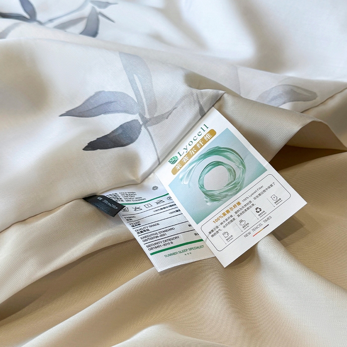 91家纺网 家纺一手货源 找家纺 迷尚家居 2025新款夏被100%莱赛尔数码印花夏被四件套50支天丝夏被 轻蔓竹