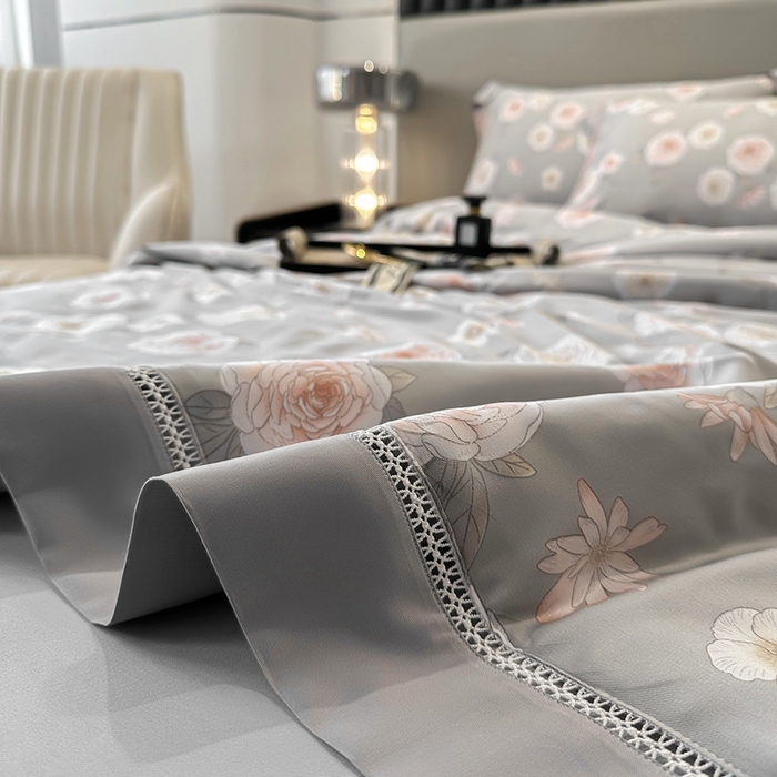 91家纺网 家纺一手货源 找家纺 娇逸家居 2025新款40s天丝莫代尔镂空款夏凉被 千颂-灰