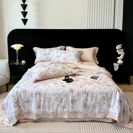 91家纺网 家纺一手货源 找家纺 （总）迷尚家居 2025新款夏被100%莱赛尔数码印花夏被四件套50支天丝夏被