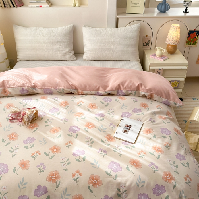 91家纺网 家纺一手货源 找家纺 清雅福 2025新款13070全棉小清新单被套 薄荷冬季·玉