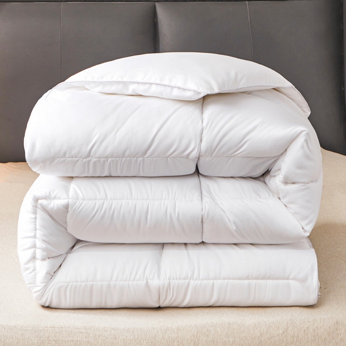 91家纺网 家纺一手货源 找家纺 招财星2店仓储 2025新款秋冬直播带货被子斜纹防羽布冬被春秋被被羽丝棉被 白色