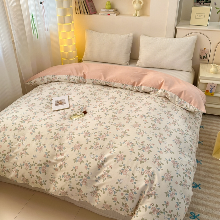 91家纺网 家纺一手货源 找家纺 清雅福 2025新款13070全棉小清新单被套 扶摇