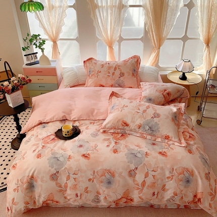 91家纺网 家纺一手货源 找家纺 （总）2025新款亲肤舒适小清新全棉四件套