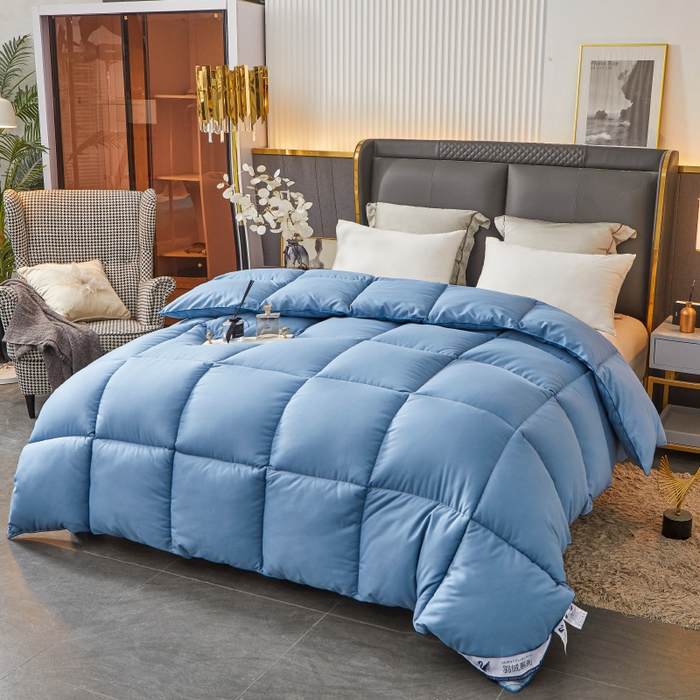 91家纺网 家纺一手货源 找家纺 招财星2店仓储 2025新款秋冬直播带货被子斜纹防羽布冬被春秋被被羽丝棉被 宾利蓝